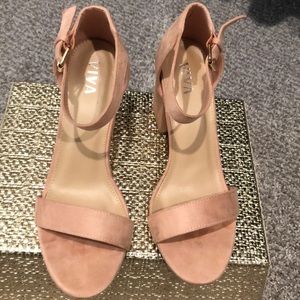 Light pink small block heels